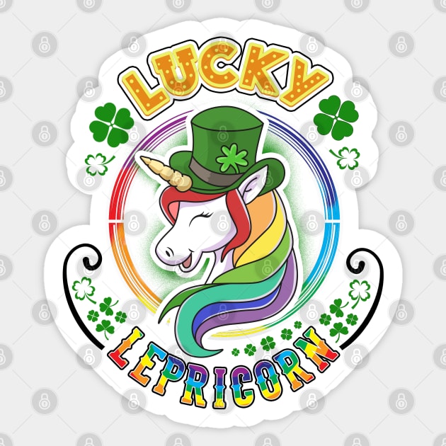 Lucky Lepricorn Kids T-shirts Sticker by KsuAnn